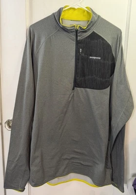 PATAGONIA Pullover Mens Sz XL Gray Thermal Top Speedwork Zip-Mock Neck Thumbhole - Image 1 of 4