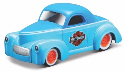 MAISTO HD CUSTOM 1941 WILLYS COUPE BLUE 1:64 HARLEY-DAVIDSON DIE CAST METAL NEW - Image 1 of 4