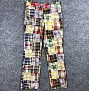 Pantaloni patchwork uomo 33x33 vintage anni 60 70 Thomson India Madras preppy - Foto 1 di 16