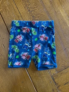 EUC PJ Masks Sleep Bottoms Shorts 5T Blue Pink Green Stretch Knit Pull On - Picture 1 of 4