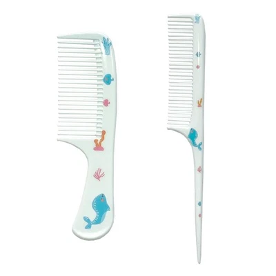 Small Cute Hair Comb,2 Piece Mini Comb Set Toddler Combs Blue Whale  - Image 1 of 4