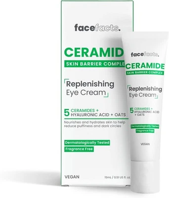 Face Facts Ceramide Augencreme | Auffüllend | Reduziert Schwellungen + Augenringe