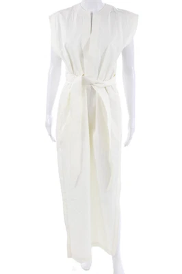 Wardrobe Women White Shirtdress Sleeveless High-Neck Size L - Image 1 of 3