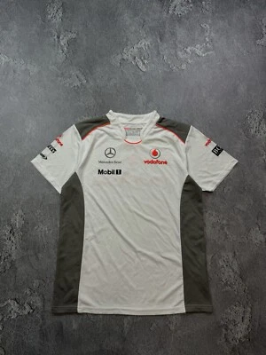 Vodafone McLaren Mercedes Boss White T-shirt Racing Nascar F1 Size S Formula-1 - Image 1 of 4
