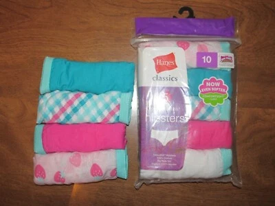 904B1-L01 Hanes GNHPAS Girls Classics Cotton Hipster Panties 9Pk Sz 10 Assort - Image 1 of 2