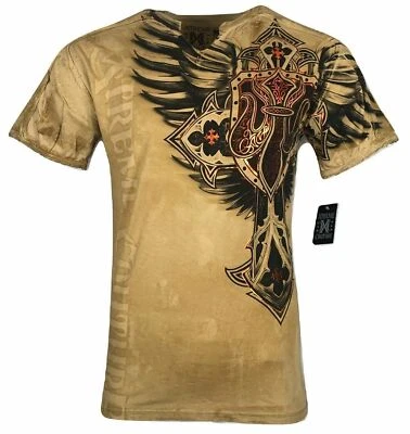 XTREME COUTURE by AFFLICTION 男式 T 恤 LOCKDOWN 纹身骑手 MMA S-2X — 第 1/4 张图片