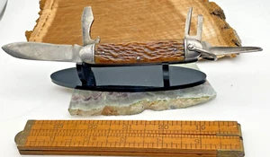 Early (pre 1940) Utica Cutlery USA Scout/Multi Function Pocketknife--2112.24 - Picture 1 of 11