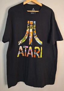 Ripple Junction Atari Retro Console Games Logo Adult 2XLarge Blk Graphic T-Shirt - Picture 1 of 6