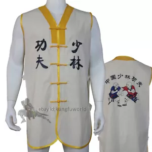 Shaolin T-Shirt weiß Arhat Mönch Kung Fu Weste Wushu Kampfkunst Jacke - Bild 1 von 9