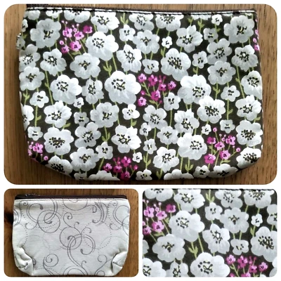 NEW! Thirty One Mini Zipper Pouch Bag Hampton Taupe ~ Painted Floral 31 - Image 1 of 4
