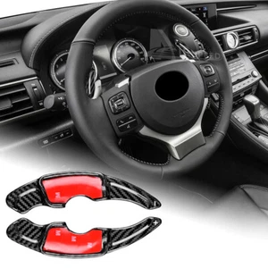 REAL Carbon Fiber Black Steering Wheel Paddle Shifter For LEXUS IS NX RC 13-2017 - Picture 1 of 7
