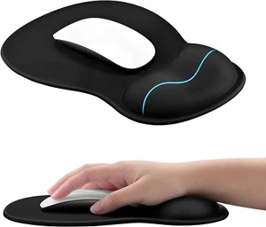 Ergonomic Mouse Pad with Gel Wrist Rest Support Middle Concave Design, Relieve W - Picture 1 of 9