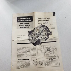 Hypro Series 7500 Roll Over Pump Owners Maunal Instruction Repair book - Picture 1 of 3