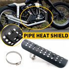 Universal Black Exhaust Pipe Muffler Heat Shield Cover Heel Guard Motorcycle