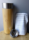 Banking/Finance: Bamboo + Stainless steel hot drink flask with FE fundinfo logo