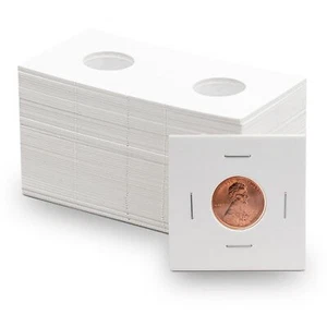 50 Münzschild Pfennig 2x2 Münzflips Mylar Papphalter 1 Cent Archivsafe - Bild 1 von 7