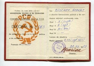 Romania 1980s  Political University CLUJ Graduation diploma,communist propaganda - Picture 1 of 2