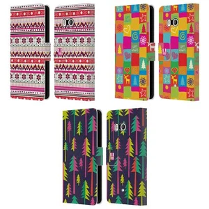 HEAD CASE DESIGNS HIPPIE XMAS LEATHER BOOK WALLET CASE COVER FOR HTC PHONES 1 - Picture 1 of 7
