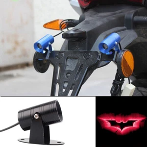 Red Bat Logo Motorcycle LED Shadow Ghost Laser Projection Tail Light Brake Light - Picture 1 of 5