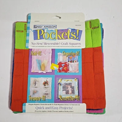 Daisy Kingdom Pockets! No Sew Reversible Craft Squares Multicolor New - Image 1 of 2