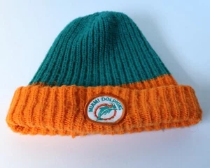 Vintage Miami Dolphins NFL Football Winter Hat with Old Logo Patch 1970s NICE! - Picture 1 of 6