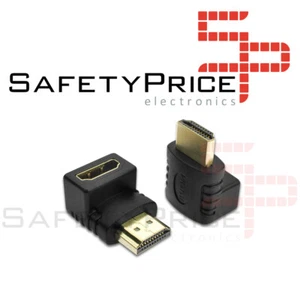 HDMI Angulo Recto Adaptador Macho A Hembra 90 Grados Dorado PS3 PS4 Xbox C-18 - Imagen 1 de 3