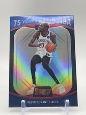 Kevin Durant 2021-22 Panini Select Basketball 75 Years of the NBA Prizm #52 Nets