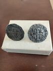  Vintage Cufflinks Spanish Coin Double Sided 