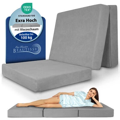 BEAUTISSU Gästebett Klappmatratze Faltmatratze Gästematratze Reisematratze klappbar Bett