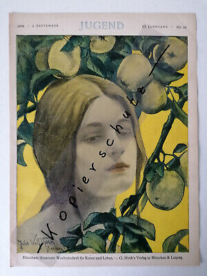 ORIGINAL Titelseite Titelblatt Aus JUGEND 1898 Nr. 36 Julie Wolfthorn T030 • 15.19€