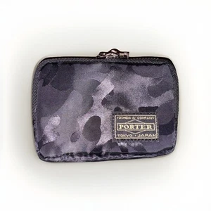 Head Porter Black Camouflage Mini Coin/Card Bag Black Camo Made In Japan - Picture 1 of 15