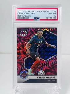 2021-22 Mosaic FIFA Road To World Cup Kylian Mbappe Red Mosaic PSA 10 - Picture 1 of 2