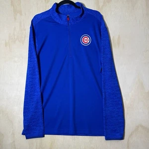 Chicago Cubs Pullover Sweater Herren XL Blau Quarter Zip Majestic Coolbase Logo - Bild 1 von 8
