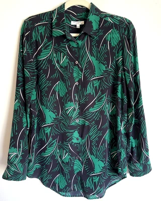 Camisa Equipment Femme Essential in Eclipse Palm Frond Seda Abotonada XS $278 Foto 1 de 4