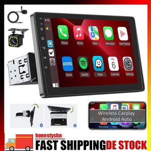 1 DIN Android Autoradio Apple Carplay Mit 9" Bildschirm USB AUX Bluetooth Kamera - Bild 1 von 17