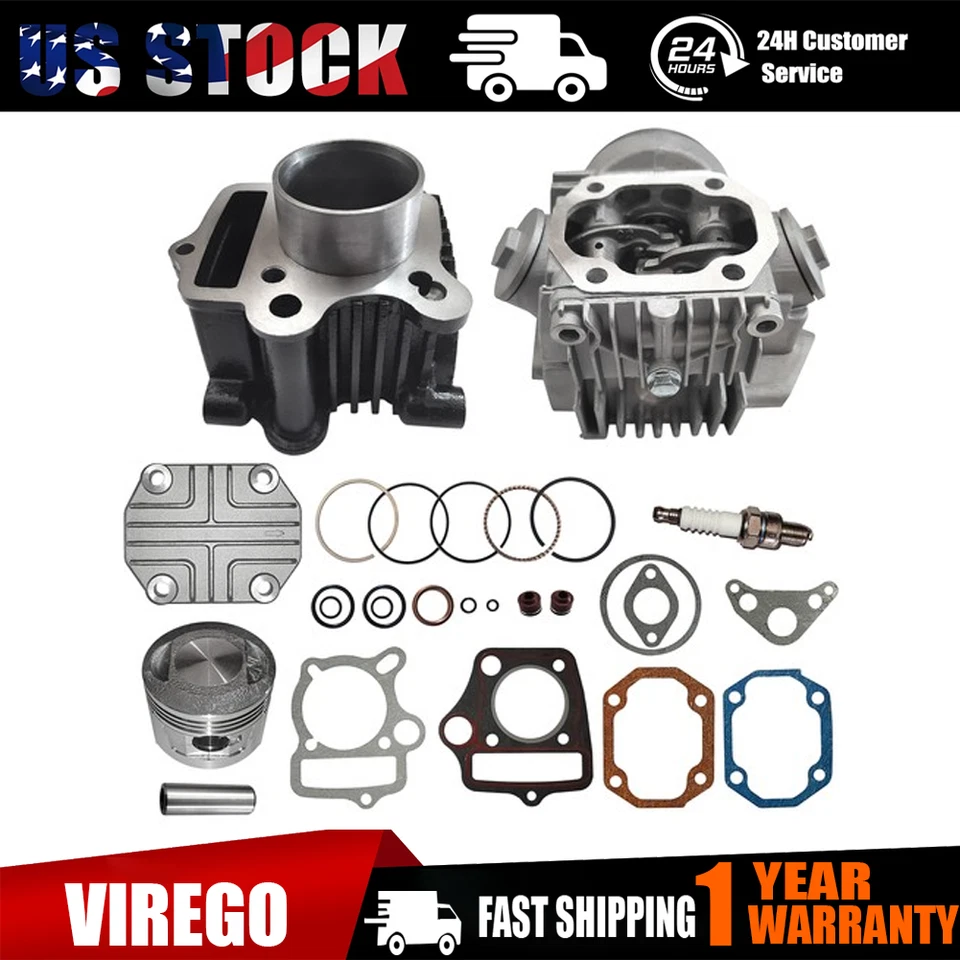 Top End Kit for Honda ATC70 CRF70 CT70 C70 TRX70 XR70 S65 70cc Cylinder Piston - Image 1 of 4