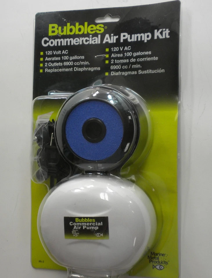 Marine Metal A-3 110 Air Bubbles Commercial Pump 110v AC Aerates 100