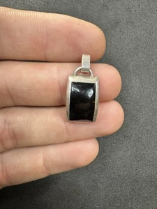 Lotto gioielli con ciondolo intarsiato nero argento sterling 925 vintage 4,8 g B - Foto 1 di 8