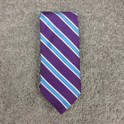 Corbata Brooks Brothers para hombre púrpura azul a rayas fabricantes comerciantes 100 % seda Foto 1 de 4