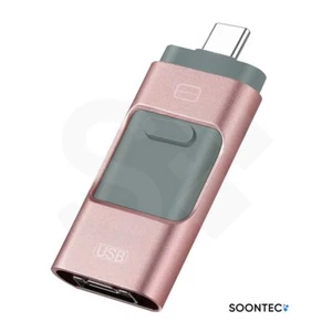 64 GB 3.0 USB-Stick Memory Stick 3 in 1 USB-C/USB/Lightn... für iPhone (Rosé) - Bild 1 von 6