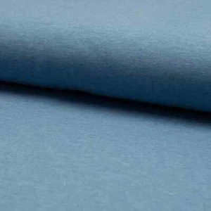 Elastischer Bündchen-Stoff 50x70cm, Blau melange– Für Kleider, Röcke, nähen, f - Bild 1 von 2