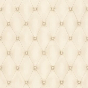 Papel pintado no tejido Rasch Cosmopolitan 576252, aspecto cuero acolchado patrón rombos crema - Imagen 1 de 1