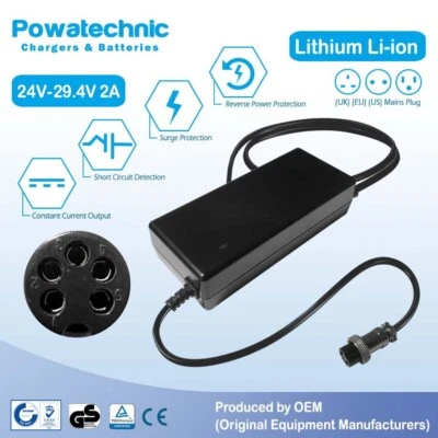 29.4V 2A PAJ 5-pin Li-Ion Charger for 26V PowaCycle LPX Windsor Salisbury e-bike - Image 1 of 3