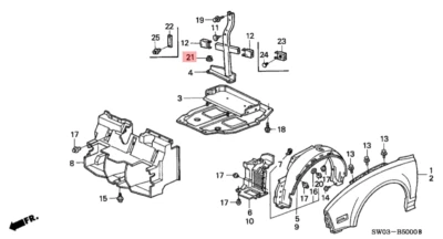 Guardabarros delanteros HONDA ACURA GENUINO OEM NSX (6 MM) ☆ 94071-06050 ☆ Foto 1 de 2