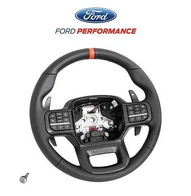 2021-2024 Ford F150 Raptor OEM M-3600-F15B Leather Steering Wheel Red Sightline - Image 1 of 4