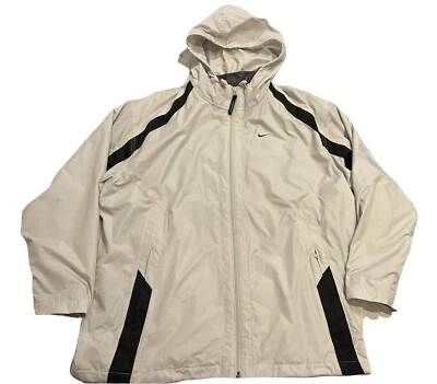 Nike Dri Fit Windbreaker Hood Jacket Sz Men MedTan Black Remov Liner See Meas - Image 1 of 4