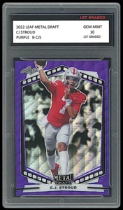 C.J. Tarjeta de novato Stroud 2022 hoja de metal púrpura 1er grado 10 Houston Texans CJ - Imagen 1 de 1