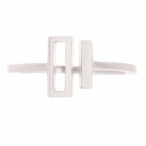 14 Karat Weißgold Doppel offener Stab Ring 2,1 Gramm Größe 6,5 - Bild 1 von 3