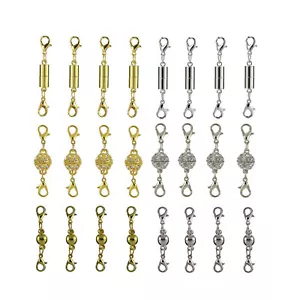 24Pcs DIY Magnetic Lobster Clasps Jewelry Necklace Converter Extender Kit - Picture 1 of 14