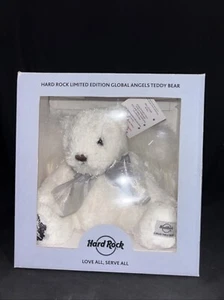 Hard Rock Cafe 2007 Global Angels Charity White Teddy Bear with Wings in Box - Picture 1 of 24